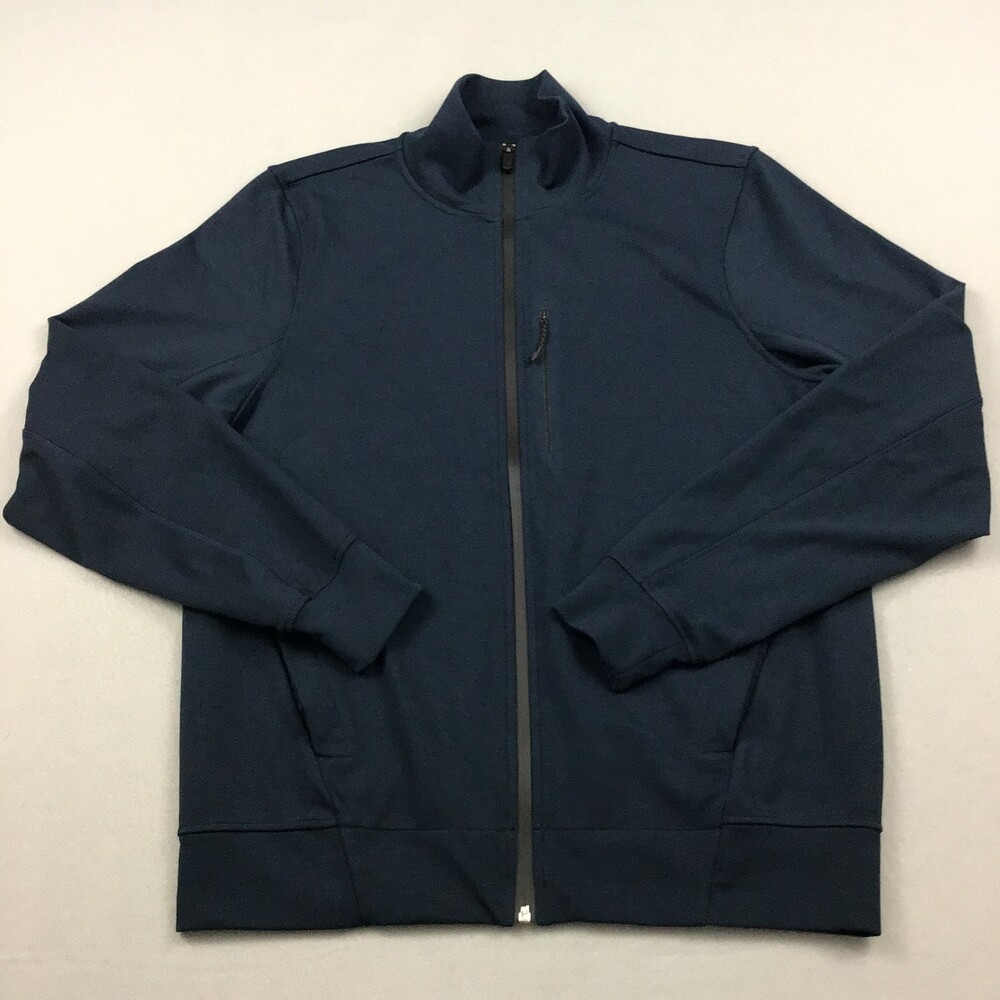Mack Weldon Jacket Men Large Blue Atlas Full Zip Windbreaker Performance Golf L